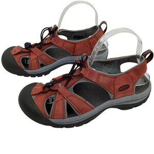 Rare Keen Venice Rust Henna Womens 8.5 Leather Waterproof Hiking Sandals Outdoor